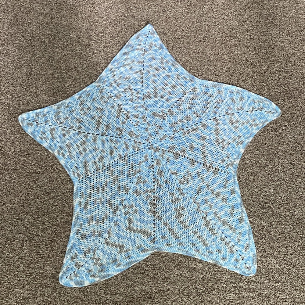 Baby Blanket Cable Knit Blue Star Pastel Blanket